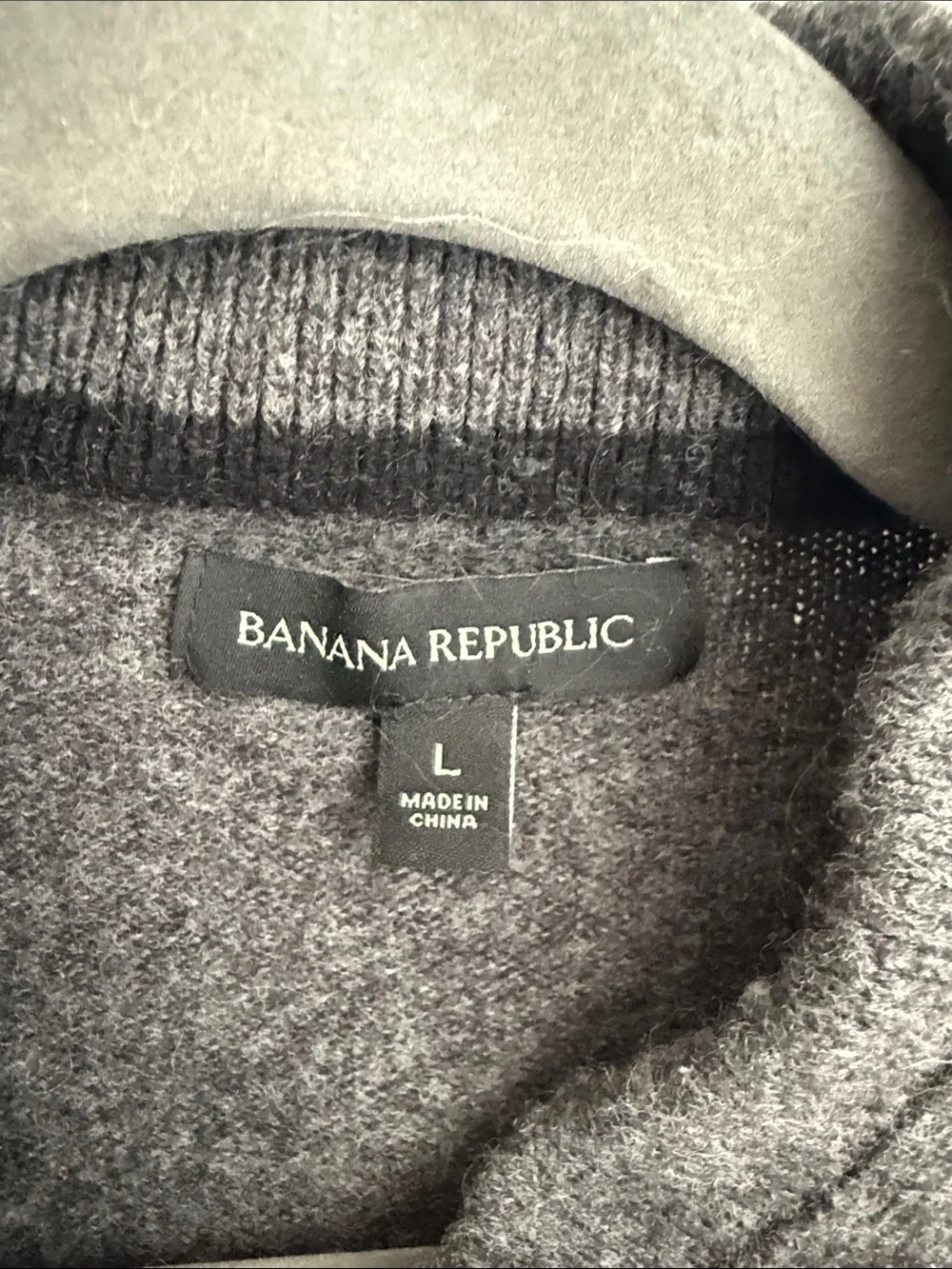 Banana Republic Dark Gray Wool-Blend Zip Sweater